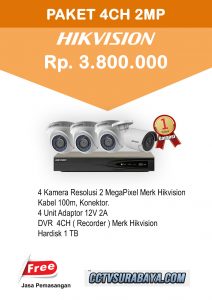 paket cctv hikvision 4 channel